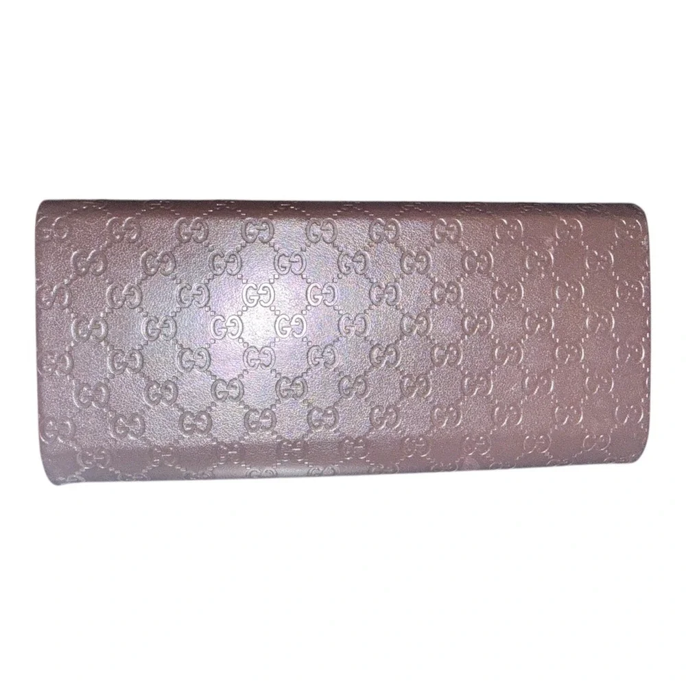 Gucci GG Guccissima Brown Foldable Eyeglass Sunglasses‎ Case w/ Cloth Card